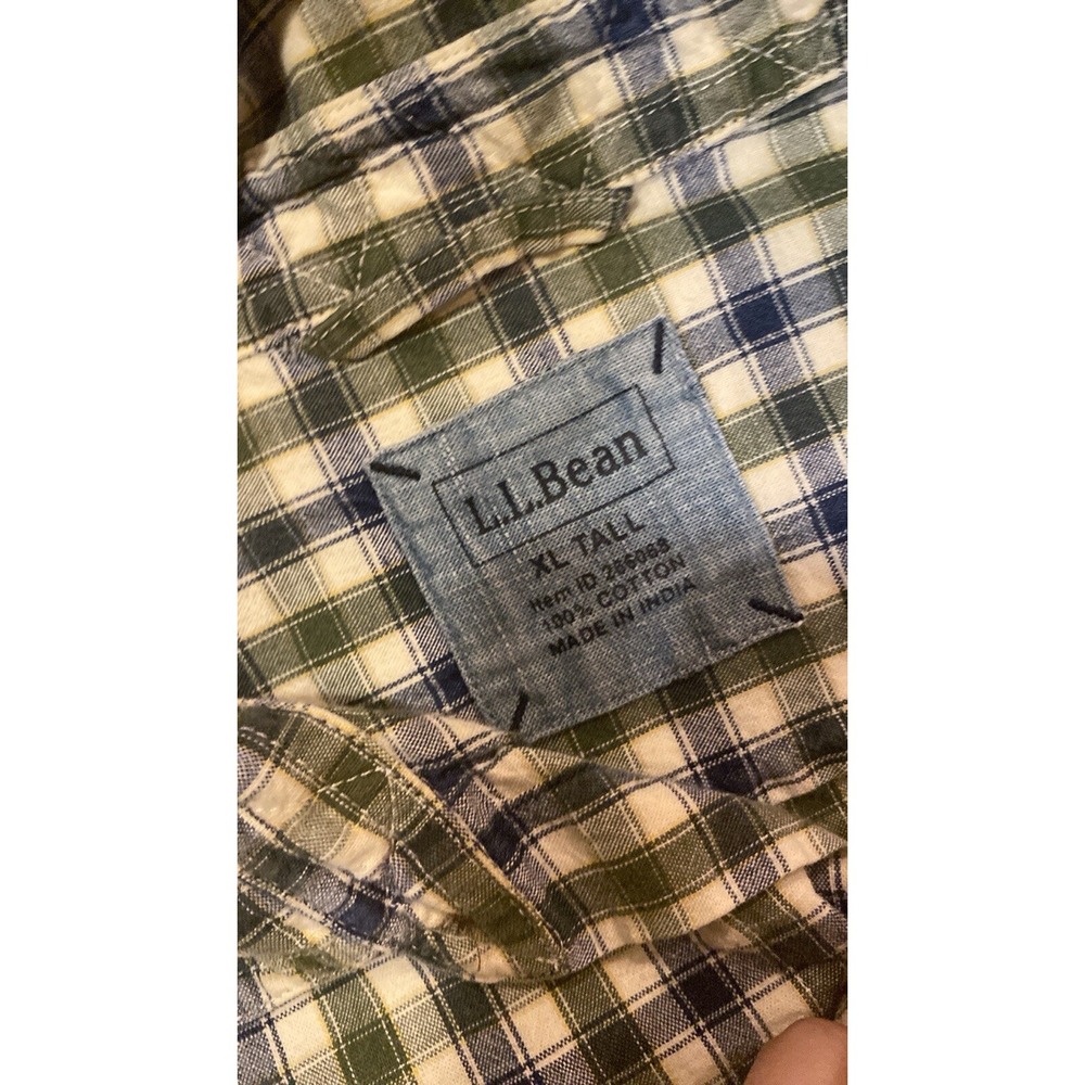 L.L bean plaid casual button mens size XL tall - Picture 8 of 8